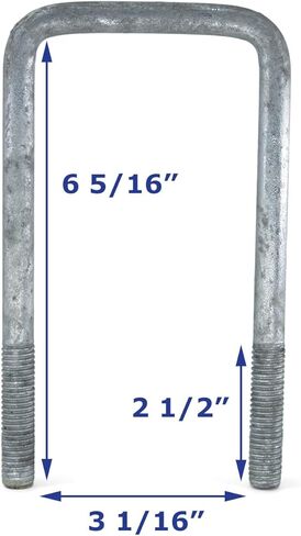 Sturdy Built Galvanized Trailer U-Bolt 1/2 inch x 3 inch x 6 5/16 inch with Hardware - Set of 2 in Saudi Arabia