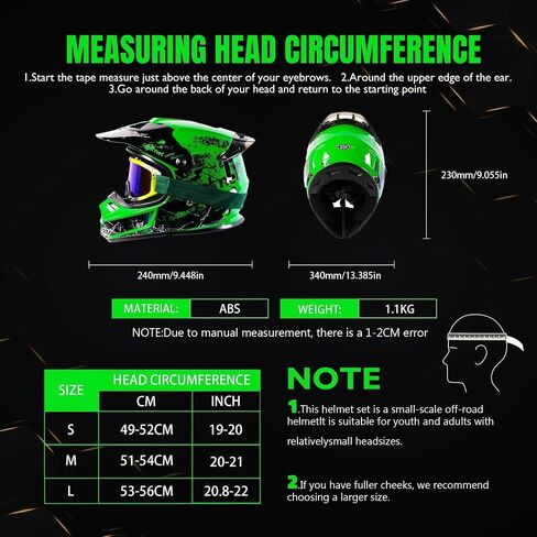 Kids Motorcycle Helmet DOT Certified Lightweight Full Face for Youth Ages 4-16 Off Road Dirt Bike ATV Motocross Quad Scooter BMX Snowmobile Boys Girls,(Black-H, Small) in Saudi Arabia