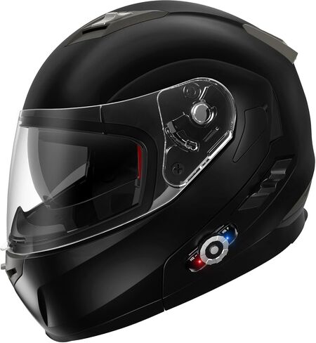 Motorcycle Helmet Bluetooth 5.0 Integrated New EPS FreedConn BM2-S Modular Flip Up Dual Visor Motorbike Helmet DOT FMVSS-218 Approved MP3 FM for Adults Men Women(X-Large, Glossy Black) in Kuwait