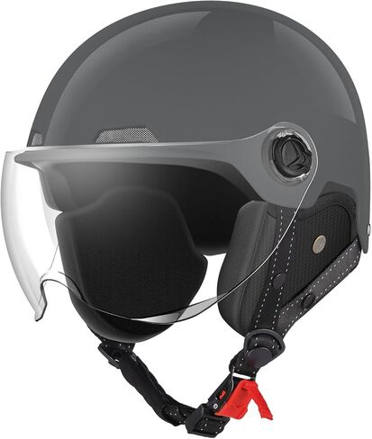 Motorcycle Helmet DOT Certified, German Style Half Helmet Electric Bike Scooter with Windshield Glasses Cool Retro Helmet for Men and Women in Saudi Arabia