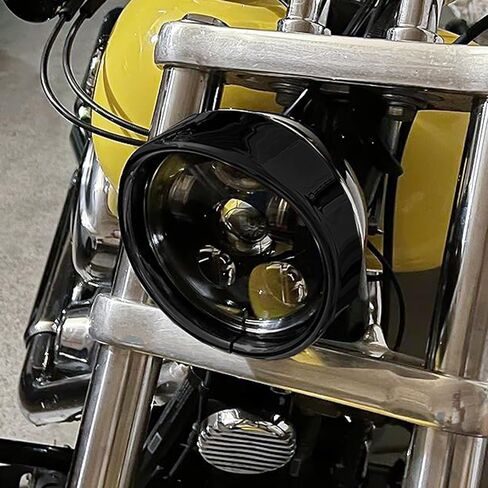 HDBUBALUS 5.75 Inch Visor Headlight Trim Ring 5 3/4" Head Lamp Decorative Ring Fit for Harley Sportster 883 1200 Forty Eight Dyna Softail Chrome 1 Pc in Saudi Arabia