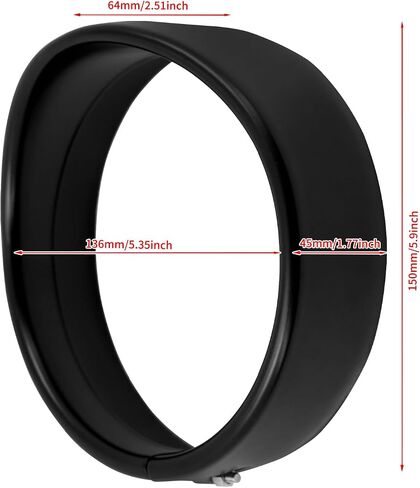 HDBUBALUS 5.75 Inch Visor Headlight Trim Ring 5 3/4" Head Lamp Decorative Ring Fit for Harley Sportster 883 1200 Forty Eight Dyna Softail Chrome 1 Pc in Saudi Arabia