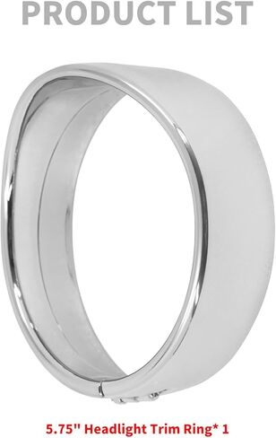 HDBUBALUS 5.75 Inch Visor Headlight Trim Ring 5 3/4" Head Lamp Decorative Ring Fit for Harley Sportster 883 1200 Forty Eight Dyna Softail Chrome 1 Pc in Saudi Arabia