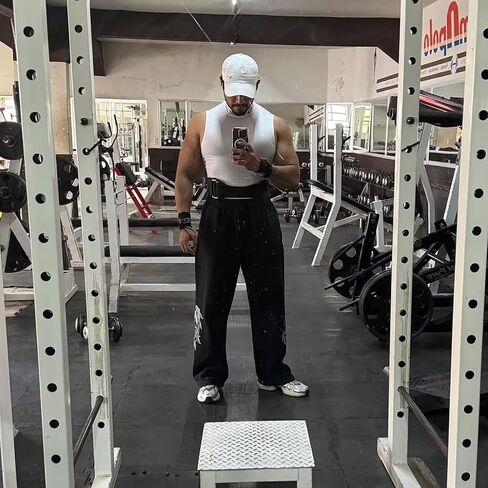 Men's Gothic Graphic Joggers Relaxed Fit Punk Streetwear Sweatpants with Pockets Hip Hop Lounge Track Pants in Saudi Arabia
