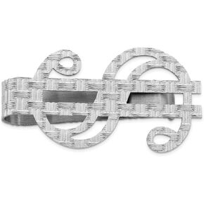 Solid 925 Sterling Silver Rhodium-Plated Dollar Sign Money Clip in Saudi Arabia