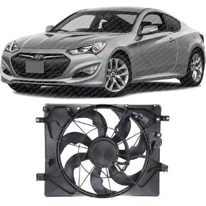 مجموعة جديدة من المروحة المبردة الأمامية أحادية المروحة الاستبدال المباشر متوافق مع Hyundai Genesis Coupe 2013-2016 3.8L Engine 253802M280 HY3115148 in Kuwait