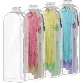 Dress Bags for Gowns, 65'' Long Garment Bags for Hanging Clothes, Dress Garment Bag, Dress Cover with Clear Window for Dresses, Coats 3 Pack in Kuwait