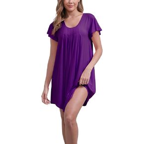 عبوة من 3 قمصان نوم للنساء قميص نوم ناعم بأكمام قصيرة وملابس نوم مطوية in Kuwait