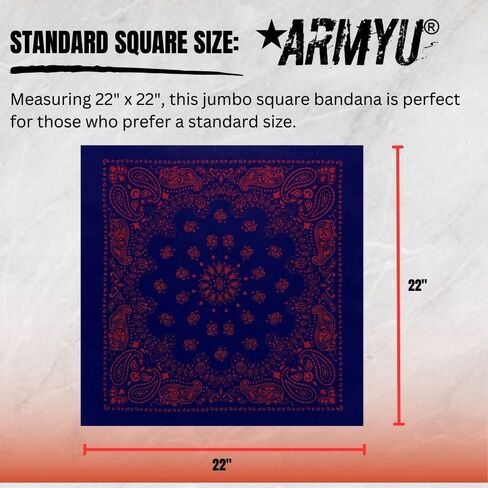 ARMYU Classic Trainmen Paisley Bandanas, Military Army Head Scarf Do-rag Cotton Bandanna Cover Biker Rags in Saudi Arabia