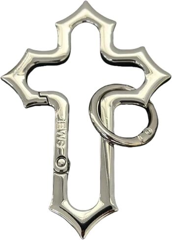 Cross Carabiner Clip Key Cains COOM COOL DANENT Y2K Silver Christian Keychain RING ENDORSOTILER BESTORIS in Kuwait