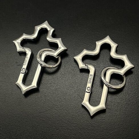 Cross Carabiner Clip Key Cains COOM COOL DANENT Y2K Silver Christian Keychain RING ENDORSOTILER BESTORIS in Kuwait