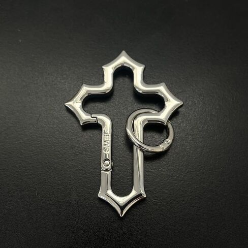 Cross Carabiner Clip Key Cains COOM COOL DANENT Y2K Silver Christian Keychain RING ENDORSOTILER BESTORIS in Kuwait