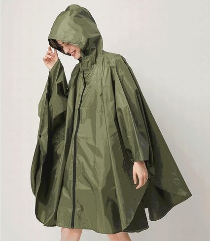 Poncho المطر المقاوم للماء - رأس جنسي خفيف الوزن في الهواء الطلق لركوب الدراجات والمشي لمسافات طويلة (تصميم مضغوط قابل للطي) (أسود) in Saudi Arabia