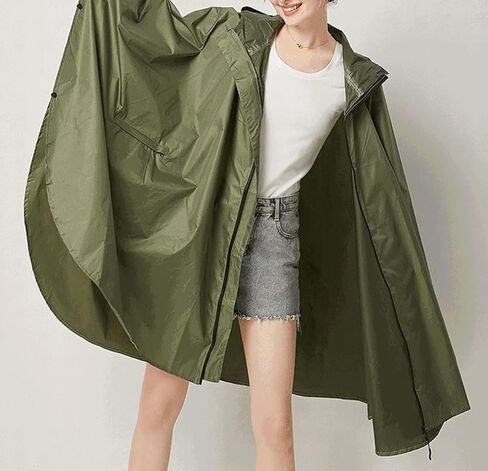 Poncho المطر المقاوم للماء - رأس جنسي خفيف الوزن في الهواء الطلق لركوب الدراجات والمشي لمسافات طويلة (تصميم مضغوط قابل للطي) (أسود) in Saudi Arabia