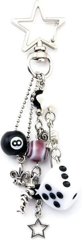 8 Ball Dice Bag Charm Keychain - Creative Purses Handbags Accessories - y2k Billiard Lover Gift for Women Men in Kuwait