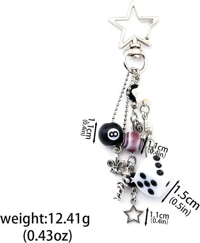 8 Ball Dice Bag Charm Keychain - Creative Purses Handbags Accessories - y2k Billiard Lover Gift for Women Men in Kuwait