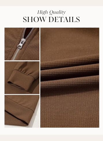 Dokotoo Womens Sweatshirt Waffle Knit Long Sleeve Lapel Half Zip Casual Sweatshits Loose Pullover Tops in Saudi Arabia