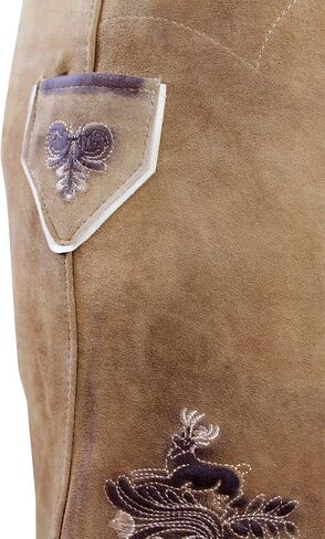 Bavarian Traditional Short Leather Trousers Toni Lederhosen with Belt in Kuwait