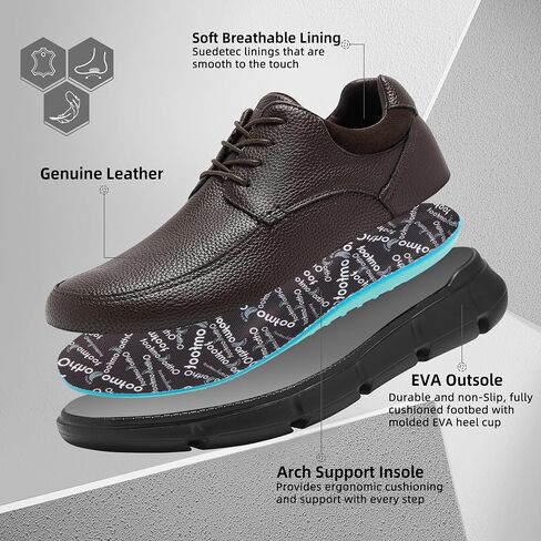 Mens Orthopedic Wide Business Leather Dress Shoes - Arch Support Plantar Fasciitis Casual Formal Wingtip Oxford - Comfortable Cap Toe Orthotics Patent Tuxedo Sneakers for Foot and Heel Pain Relief in Saudi Arabia