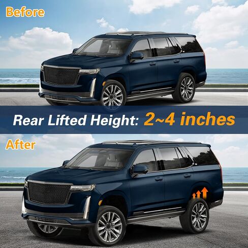 Upgrade Stainless Steel 2-4" Rear Shock Extensions Compatible with Chevy Silverado 1500 2WD/4WD 1999-2024, GMC Sierra 1500 2WD/4WD 1999-2024, Tahoe Suburban Yukon Escalade, Rear Lift Leveling Kits in Saudi Arabia