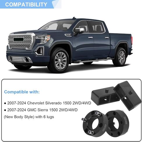 3 Inches Front & 2 Inches Rear Full Leveling Lift Kit Compatible with 2007-2020 Chevy Silverado 1500, GMC Sierra 1500 2WD 4WD, 3" Front & 2" Rear Strut Spacer Suspension Lift Kits Lift Blocks in Saudi Arabia