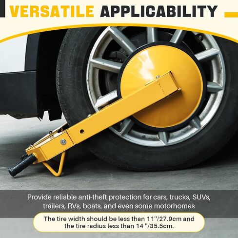 Dasbet Wheel Lock 2 حزمة إطار قفل التمهيد قابل للتعديل مضاد للسرقة قفل قفل العجلة الثقيلة للسيارات والشاحنات وسيارات الدفع الرباعي والمعسكر ومقطورات RV in Kuwait