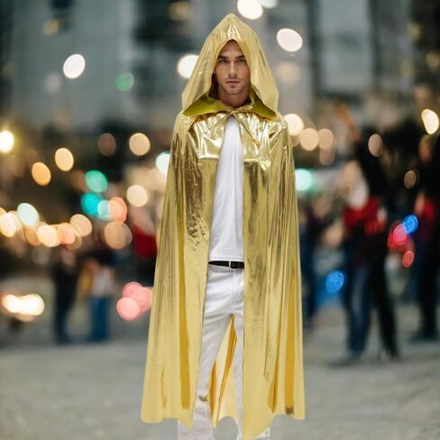 TOONRAIN Adult Cloak Men Women Golden Halloween Dress up Costume Foil Stamping Strap Cape in Saudi Arabia