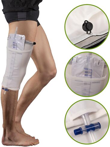 Catheter Leg Bag Holder,Polyester Fabric Catheter Sleeves Urine Leg Bag Holder,Urinary Drainage Bag Stay in Place,Foley Catheter Bag Holder Strap,Urinary Incontinence Supplies (Small) in Kuwait