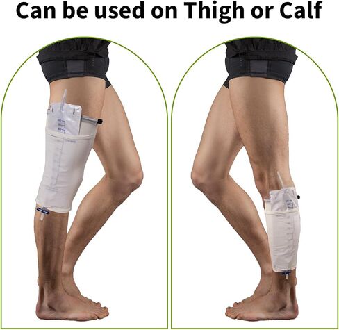 Catheter Leg Bag Holder,Polyester Fabric Catheter Sleeves Urine Leg Bag Holder,Urinary Drainage Bag Stay in Place,Foley Catheter Bag Holder Strap,Urinary Incontinence Supplies (Small) in Kuwait