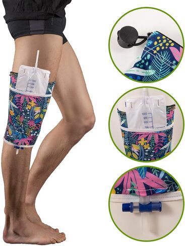 Catheter Leg Bag Holder,Polyester Fabric Catheter Sleeves Urine Leg Bag Holder,Urinary Drainage Bag Stay in Place,Foley Catheter Bag Holder Strap,Urinary Incontinence Supplies (Small) in Kuwait
