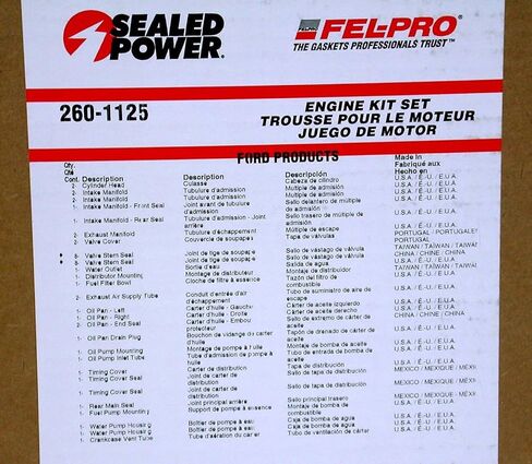 Full Gasket Set Compatible with 1965-82 260-1125 Ford Small Block 289 302 SBF in Saudi Arabia