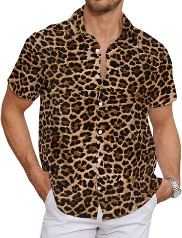 Men's Hawaiian Shirt Short Sleeve - Tropical Floral Button Down in Saudi Arabia