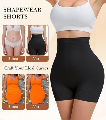 Shapewear Shorts for Women Tummy Control Butt Lifting High Waisted Body Shaper Thigh Slimmer for Under Dresses in Saudi Arabia