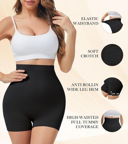 Shapewear Shorts for Women Tummy Control Butt Lifting High Waisted Body Shaper Thigh Slimmer for Under Dresses in Saudi Arabia