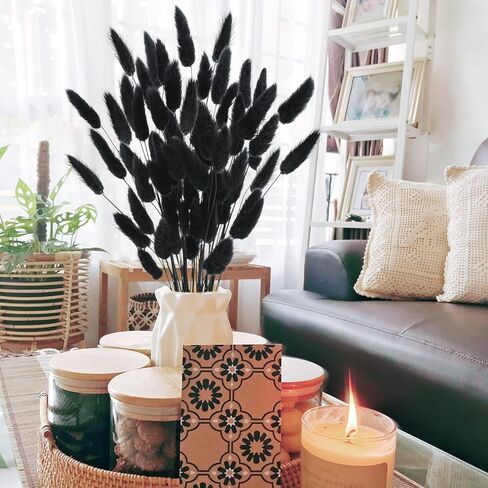 Uieke 17’’ Natural Bunny Tails Dried Flowers, 240 Pcs Dried Lagurus Ovatus, Dried Pampas Grass for Flower Arrangements Wedding Centerpieces Home Boho Baby Shower Party Fall Decorations (Orange) in Kuwait