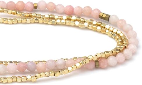 Scout Curated Wears - Women's Delicate Stone Wrap Bracelet & Necklace - Pink Opal/Gold - Stone of Renewal in Saudi Arabia