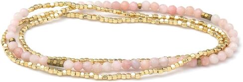 Scout Curated Wears - Women's Delicate Stone Wrap Bracelet & Necklace - Pink Opal/Gold - Stone of Renewal in Saudi Arabia