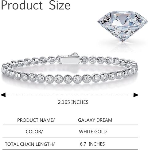 S925 Sterling Silver Galaxy Dream Diamond Tennis Bracelet for Women with 2.8ct VVS1 D-color Sparkling Diamond, Luxurious Statement Piece for Special Occasions in Saudi Arabia