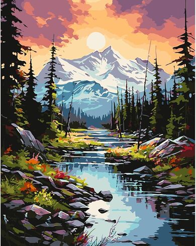 QENSPE Paint by Numbers Kit for Adults,Castle Paint by Number on Canvas for Beginners,DIY Oil Painting Kits Art Crafts Suitable for Home Wall Decoration 16x20 Inch in Saudi Arabia