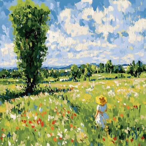 QENSPE Paint by Numbers Kit for Adults,Castle Paint by Number on Canvas for Beginners,DIY Oil Painting Kits Art Crafts Suitable for Home Wall Decoration 16x20 Inch in Kuwait