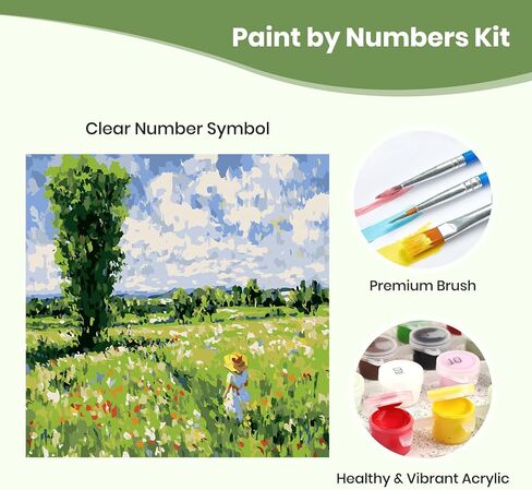 QENSPE Paint by Numbers Kit for Adults,Castle Paint by Number on Canvas for Beginners,DIY Oil Painting Kits Art Crafts Suitable for Home Wall Decoration 16x20 Inch in Kuwait