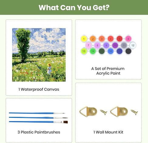 QENSPE Paint by Numbers Kit for Adults,Castle Paint by Number on Canvas for Beginners,DIY Oil Painting Kits Art Crafts Suitable for Home Wall Decoration 16x20 Inch in Kuwait