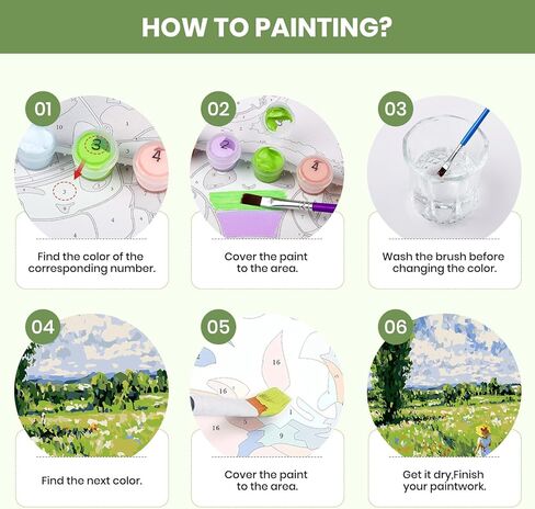 QENSPE Paint by Numbers Kit for Adults,Castle Paint by Number on Canvas for Beginners,DIY Oil Painting Kits Art Crafts Suitable for Home Wall Decoration 16x20 Inch in Kuwait