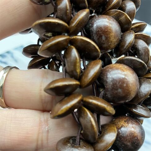 سوار بوهو بني بني خمر جولة بسيطة طبيعية خشبية من الخرز الممتدة تمتد سوار البوهيمي معصم مرن للنساء in Saudi Arabia