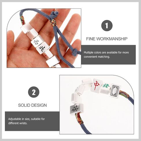SAFIGLE Woven Bracelet Wrist Rope Chinese Mahjong Style Braided Bracelet with Adjustable Size Feng Shui Lucky Jewelry for Men and Women Multi-Color in Saudi Arabia