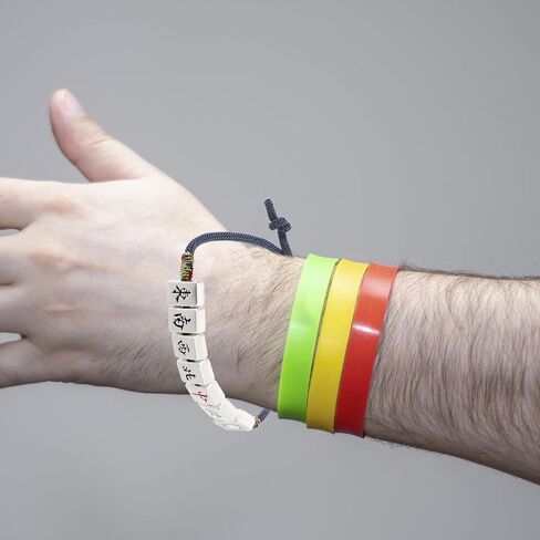 SAFIGLE Woven Bracelet Wrist Rope Chinese Mahjong Style Braided Bracelet with Adjustable Size Feng Shui Lucky Jewelry for Men and Women Multi-Color in Saudi Arabia