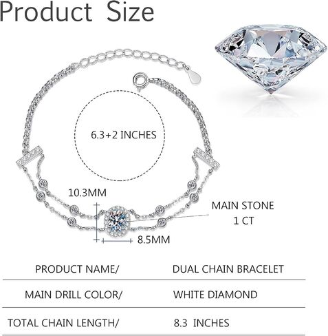 14K Gold Blue Diamond Dience Chain Bracelets ، 1CT Oval Cut VVS2 Diamond Women's Jewelry ، هدية عيد ميلاد مثالية لها in Saudi Arabia