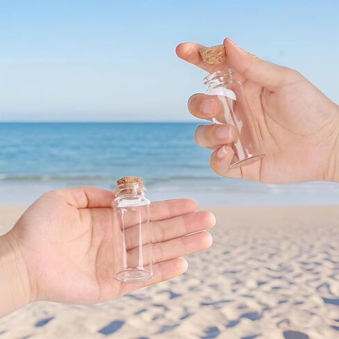 12 PCS 30ML زجاجات زجاجية صغيرة مع سدادات الفلين ، الجرار الزجاجية الصغيرة ، رسالة تمنية الزجاجة للديكور ، تفضل الحفلات ، الحرف الفنية ، مشاريع DIY in Saudi Arabia