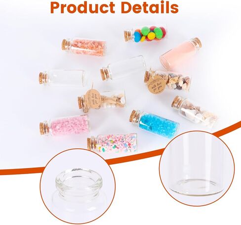 12 PCS 30ML زجاجات زجاجية صغيرة مع سدادات الفلين ، الجرار الزجاجية الصغيرة ، رسالة تمنية الزجاجة للديكور ، تفضل الحفلات ، الحرف الفنية ، مشاريع DIY in Saudi Arabia