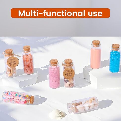 12 PCS 30ML زجاجات زجاجية صغيرة مع سدادات الفلين ، الجرار الزجاجية الصغيرة ، رسالة تمنية الزجاجة للديكور ، تفضل الحفلات ، الحرف الفنية ، مشاريع DIY in Saudi Arabia
